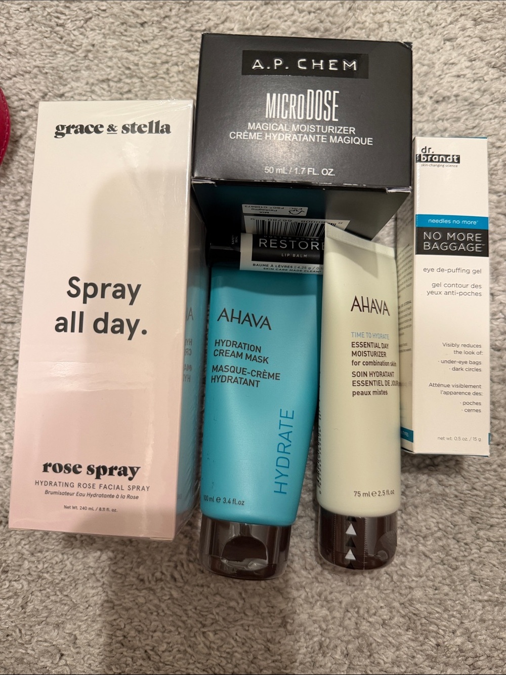 Grace & Stella Rose Spray + AHAVA Hydration Set - Blue & Cream